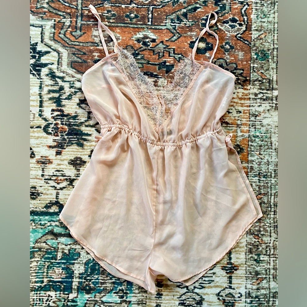 Nasty Gal Blush Lace Chemise